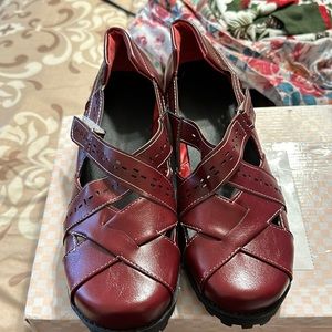 Red Mary Jane loafers